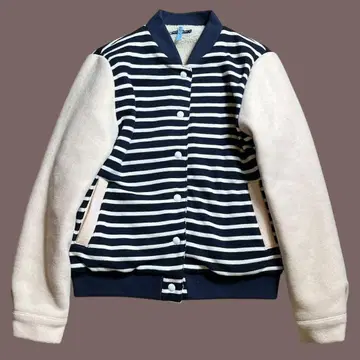 PETIT BATEAU 보아 안감 보더 바시티 자켓 코트