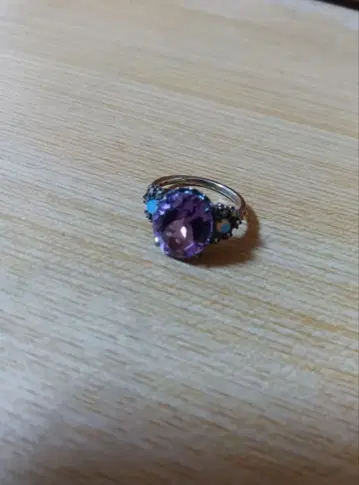 록잔 자수정 반지