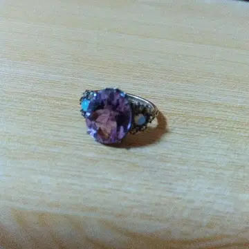 록잔 자수정 반지