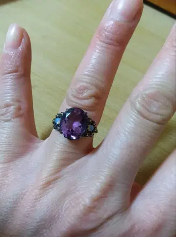 록잔 자수정 반지