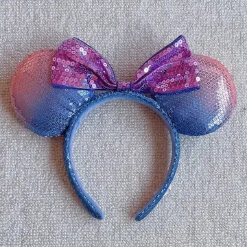 미키 모양 머리띠 그라데이션 스팽글