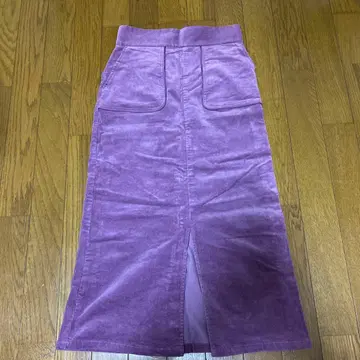 코듀로이 퍼플 타이트 스커트