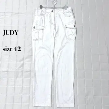JUDY 화이트 데님 팬츠 캐주얼 팬츠 사이즈 42