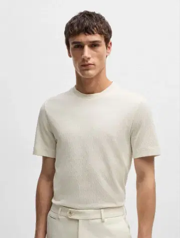 최고급 BOSS 코튼 실크 시그니처 T셔츠 휴고보스