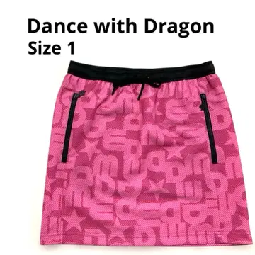 [컨디션 최상 댄스 위드 드래곤] 골프 스커트 올 패턴 핑크 포켓 S