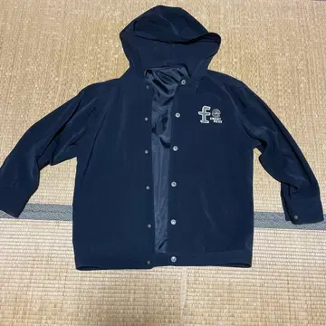 네이비 후드 부착 나일론 자켓