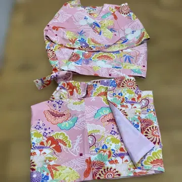 JINGORO 꽃무늬 핑크 기모노 SS 사이즈