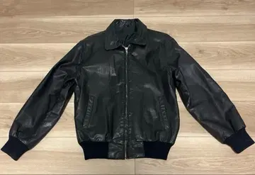 80s 90s 가죽 자켓 싱글 집업 블랙 S(M 표기)