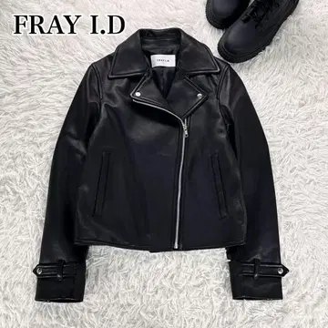 새상품급 FRAY ID 블랙 라이더 자켓 천연 가죽