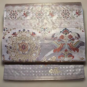 연보라색 자수 후쿠로 오비 4m A3