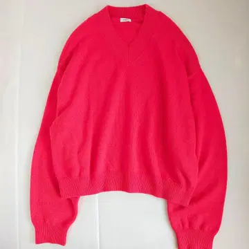 고급 로에프 LOEFF 와이드 V넥 풀오버