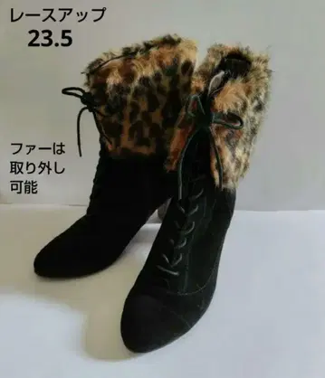 히미코 HIMIKO 레이스업 부츠 스웨이드 퍼