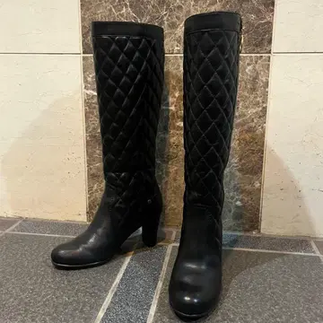 Cervelly 셀베리 퀼팅 롱 부츠 23cm 블랙