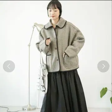 프릭스스토어 카라 부착 리버서블 체크 보아 자켓