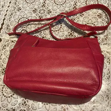 핑크 가죽 숄더백