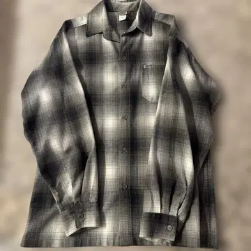 CALTOP 칼탑 그레이 옴브레 체크 긴팔 셔츠 S