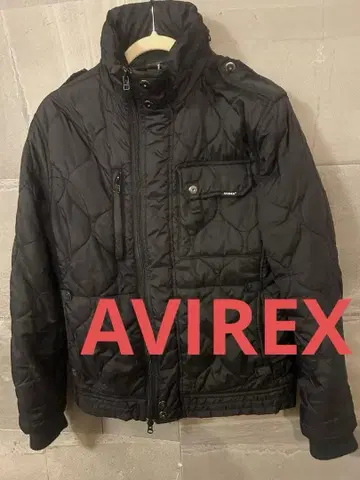 AVIREX 아비렉스 퀼팅 자켓 블랙 M 후드 부착