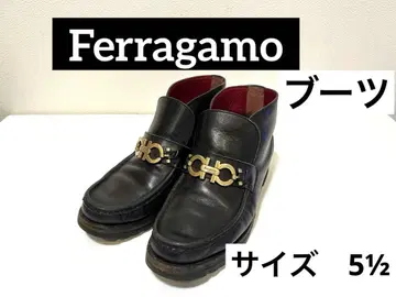 페라가모 부츠 블랙 금장 장식 포함