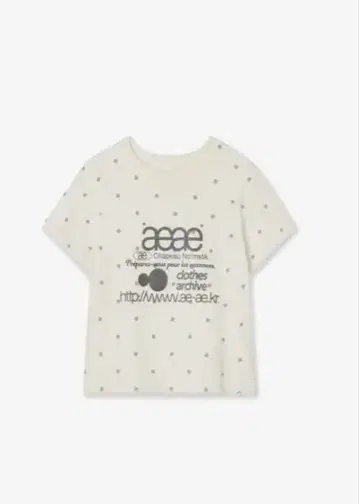 WEB 로고 도트 크롭 티셔츠 [크림]