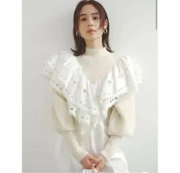 SNIDEL 프릴 니트 스웨터
