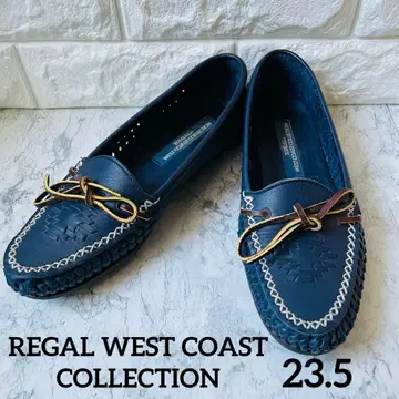 REGAL 웨스트코스트 모카신 천연 가죽 드라이빙 슈즈 L 네이비