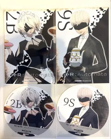 니어 오토마타 애니메이트 카페 콜라보 코스터 브로마이드 2B 9S