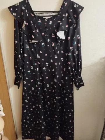 Ank Rouge 꽃무늬 롱 원피스 블랙 M