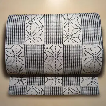 화이트 블랙 스트라이프 기하학 패턴 후쿠로 오비 3.6m A4