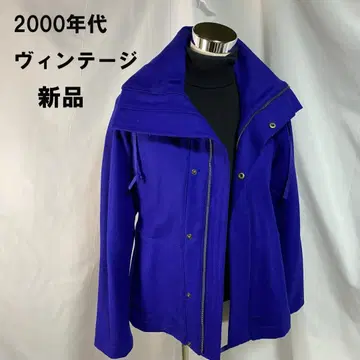 2000년대 빈티지 새상품 울 혼방 소재 로얄 블루 자켓