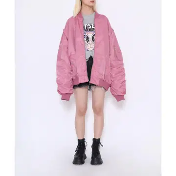 PUNYUS 2WAY 볼륨 MA-1 핑크 와타나베 나오미