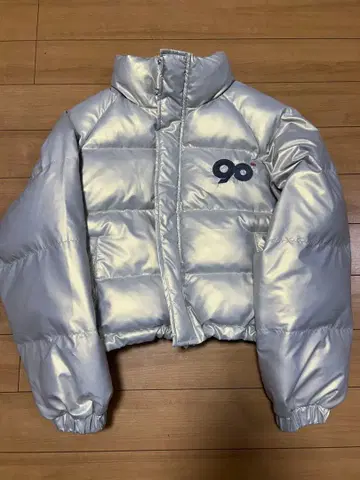 90 Logo Rich Puffer Jacket S 메탈릭 실버