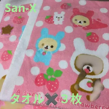 미사용 새상품 San-X 리락쿠마 미니 페이스 타월 3개