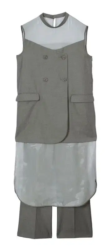 [아메리] 슬리브리스 셋업 (그레이)