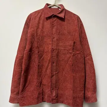 벽돌색 코듀로이 긴팔 셔츠