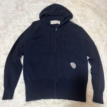 네이비 풀 지퍼 후드티 M 사이즈