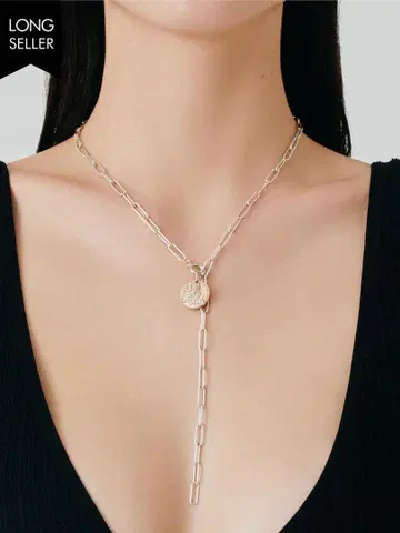 에네이 ENEY 롱 체인 목걸이 키헤이 반지 세트 실버