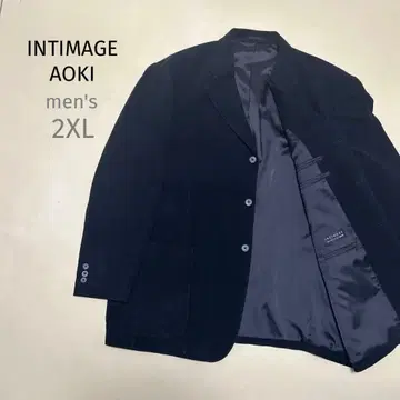 새상품급 인티메이지 아오키 남성용 3L 블랙 벨벳풍 포멀 자켓