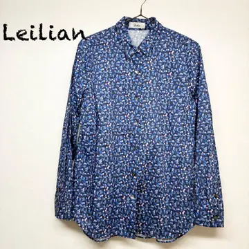 레리안 올 패턴 긴팔 셔츠 상의 블루 계열 일본제