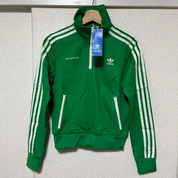 새상품 ADIDAS sporty&rich 하프 지퍼 저지 그린 M