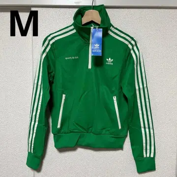 새상품 ADIDAS sporty&rich 하프 지퍼 저지 그린 M
