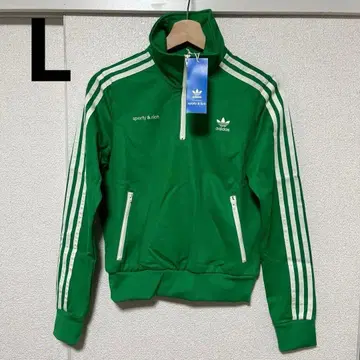 새상품 ADIDAS sporty&rich 하프 지퍼 저리 그린 L