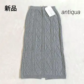 새상품 안티카 케이블 니트 스커트 그레이
