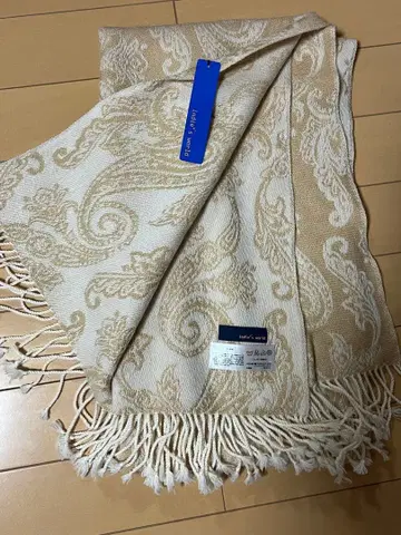 페이즐리 무늬 스톨 베이지 화이트