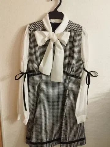 Ank Rouge 보타이 체크 원피스 미사용 새상품 M