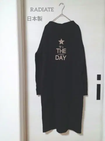 라디에이트 맨투맨 원피스 티셔츠 모크넥 프린트 일본제