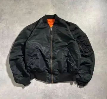 90s ALPHA USA MA-1 플라이트 자켓 블랙