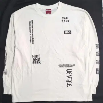 H&S L/S WHITE XL 미사용 하이드앤시크 긴팔 티셔츠