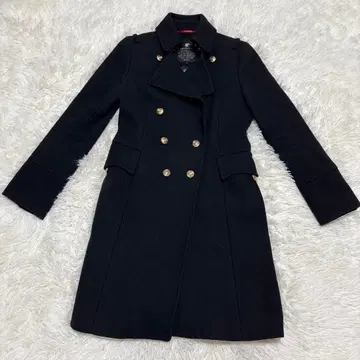 LOVELESS 네이비 더블 브레스트 피 코트 34