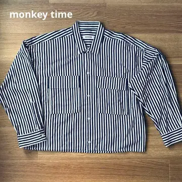 monkey time 몽키타임 크롭 긴팔 셔츠 스트라이프