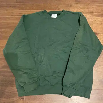 Champion 에코 소재 다크 그린 맨투맨 L 사이즈